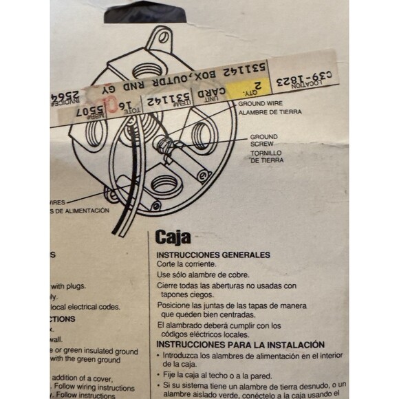 DoitBest 531142 Outlet Box, One Gang, 1/2" Holes, Gray, Outdoor Use Lot Of 2 - Picture 5 of 7